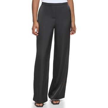 Calvin Klein Women's Pull on Flowy Elevated Smocked Waist Pant