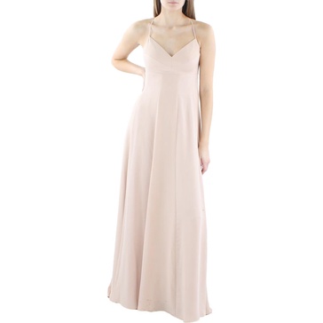 BCBGMAXAZRIA Women's Spaghetti Strap Criss Cross Back Tie Sweetheart Neck Floor Length Evening Dress