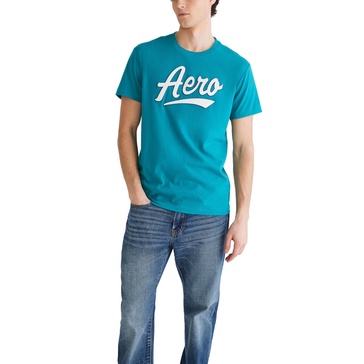 AEROPOSTALE Men's Script Logo Short Sleeve Tee