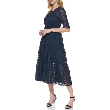 Tommy Hilfiger Women's Apex Clipped Chiffon Dress