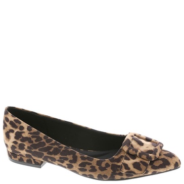 Anne Klein Women's Ballet Flat Kalea, Leopard Satin, 10