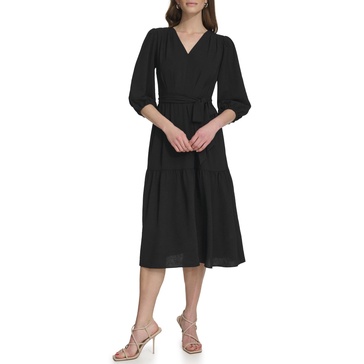 DKNY womens Casual Futter Hem Balloon Sleeve Dress