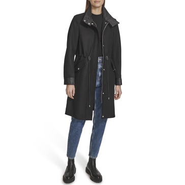 Andrew Marc Women's Wool Anorak Melange Coat