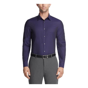 Calvin Klein Men's Dress Shirt Herringbone Stretch