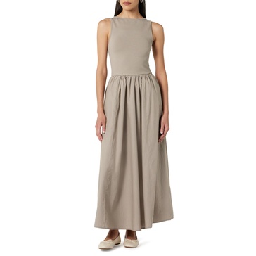 The Drop Women's Dia Mixed Fabric Midi Tank Dress