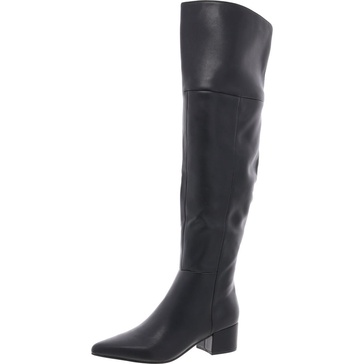 womens padded insole faux leather over-the-knee boots