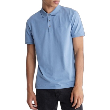 Calvin Klein Men's Smooth Cotton Monogram Logo Polo Shirt