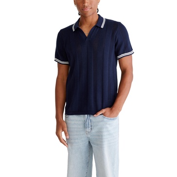 AEROPOSTALE Men's Tipped Open-Knit Sweater Polo
