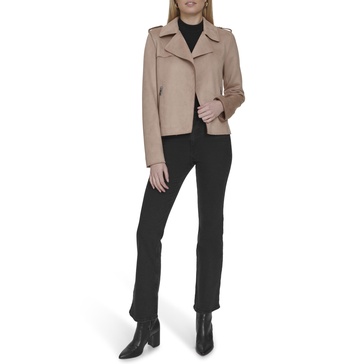 Andrew Marc Women's Faux Suede Moto Jacket