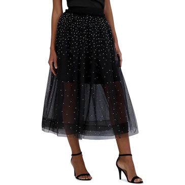 BCBGMAXAZRIA Women's Pull on a Line Midi Tulle Skirt