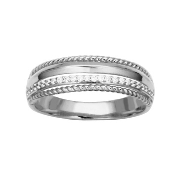 Amazon Essentials Cubic Zirconia Multi-Row Band Ring in Sterling Silver