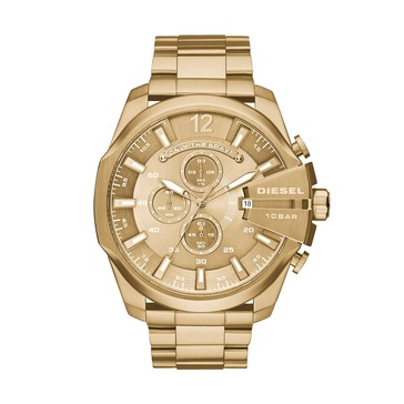 Men's Chronograph Mega Chief Gold-Tone Stainless Steel Bracelet Watch 59x51mm 