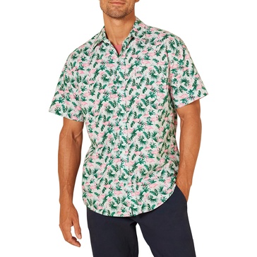 Amazon Essentials Men's Regular-Fit Short-Sleeve Print Shirt