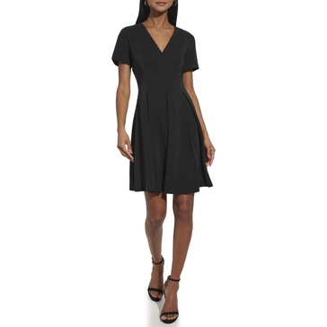 Tommy Hilfiger Womens Pleated Fit & Flare Dress