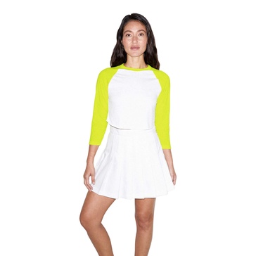 American Apparel Women's 50/50 Cropped 3/4 Sleeve Raglan