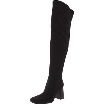 denki womens zipper faux suede over-the-knee boots