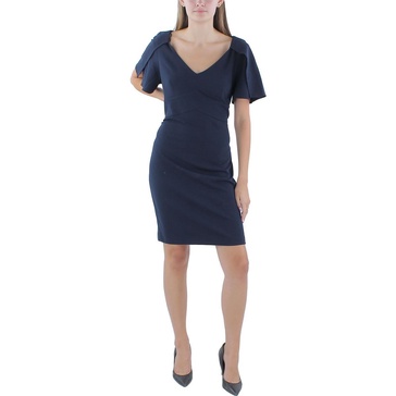 DKNY womens Cape Sleeve V-neck Midi Dress