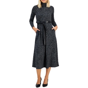 Anne Klein Womens Animal Print Maxi Dress
