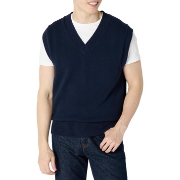 Amazon Essentials Men's Relaxed-Fit V-Neck Sweater Vest