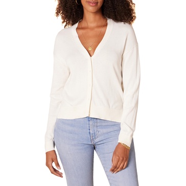 Amazon Essentials Women's V-Neck Lightweight Cropped Relaxed-Fit Cardigan Sweater