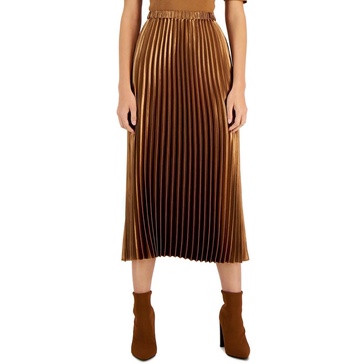 Anne Klein Womens Ombre Pleated Skirt