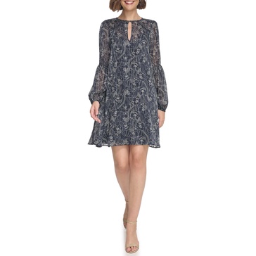 Tommy Hilfiger Womens Metallic Mini Shift Dress