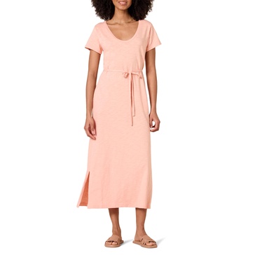 Amazon Essentials Women's Short Sleeve Belted Midi T-Shirt Dress