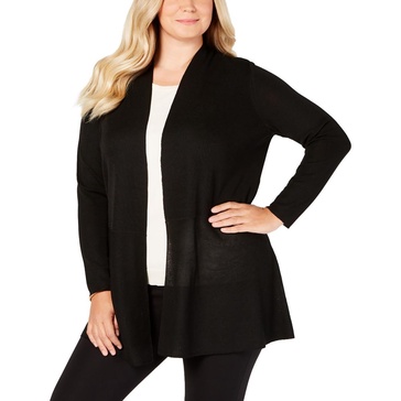 plus womens drapey open front cardigan sweater