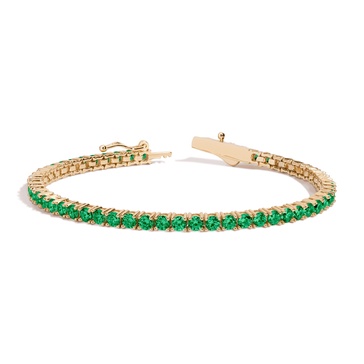 Lab Grown Green Emerald Tennis Bracelet - 6ct