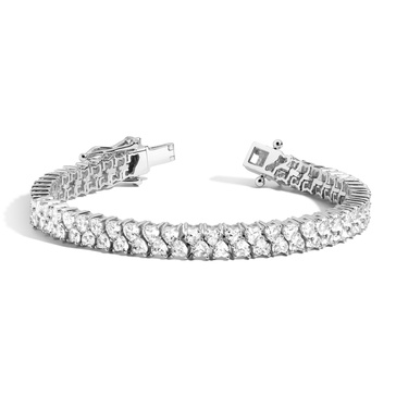 Lab Grown White Sapphire Love Affair Tennis Bracelet