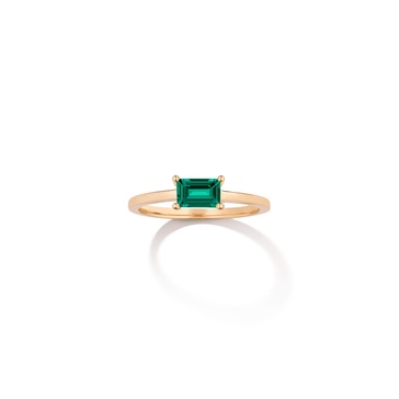 Birthstone Baguette Ring - Emerald