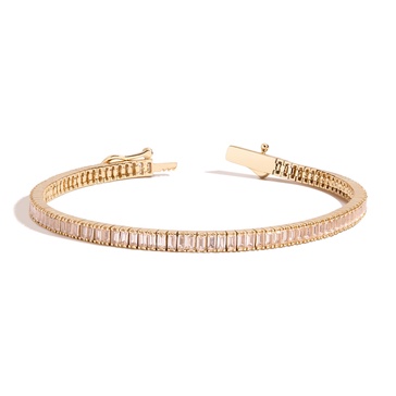 Lab Grown Morganite Baguette Tennis Bracelet