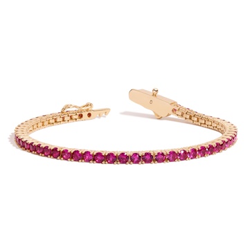 Lab Grown Red Ruby Tennis Bracelet - 6ct