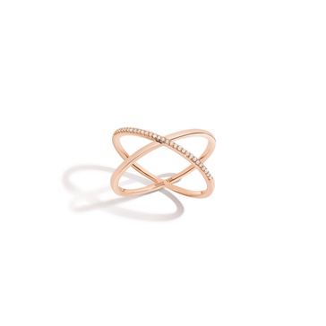 Petite Half Diamond X Ring