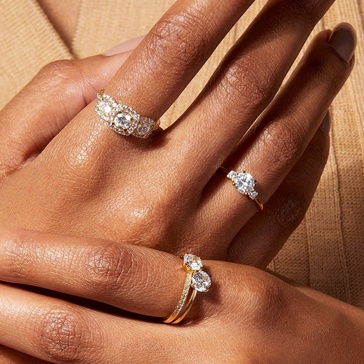 Round Tri-Diamond Ring
