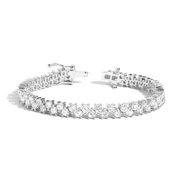 Floating Lab Grown White Sapphire Tennis Bracelet