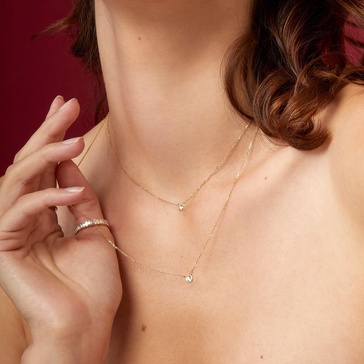 Medium Diamond Bezel Necklace