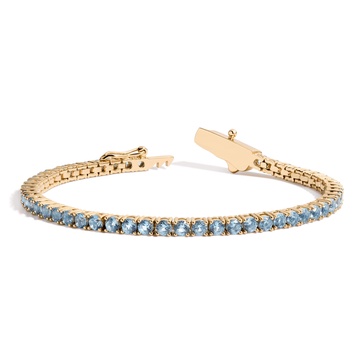 Lab Grown Aquamarine Tennis Bracelet