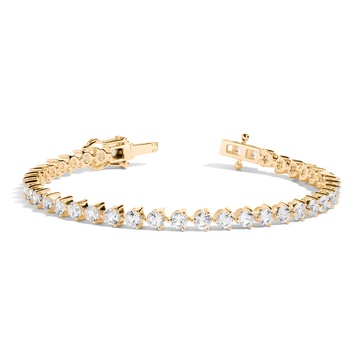 Lab Grown White Sapphire Three-Prong Tennis Bracelet