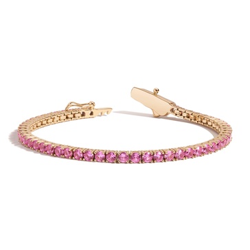 Lab Grown Pink Sapphire Tennis Bracelet