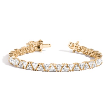 Lab Grown White Sapphire Trillion Tennis Bracelet
