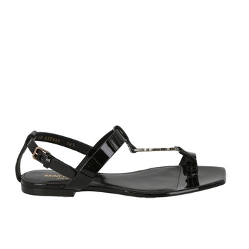 Saint Laurent Cassandra Logo Leather Sandals Women
