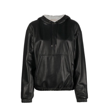 Leather Hooded Top