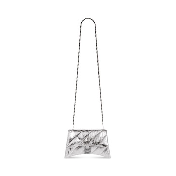 Women's Crush Xs Chain Bag Metallized Quilted in Silver