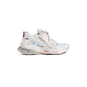 Women's Runner Gradient Sneaker  in White/brown/blue/pink/grey