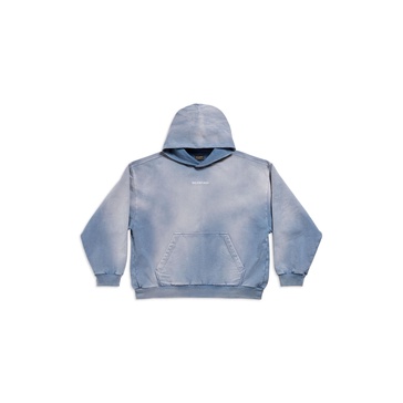 Balenciaga Back Hoodie Medium Fit in Blue