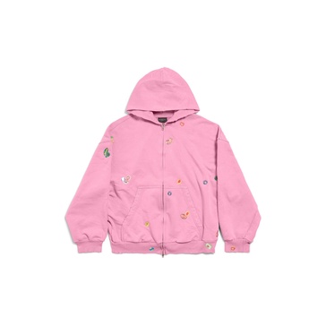 Women's Fruity Zip-up Hoodie Regular Fit in Pink