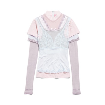 Women's Layered Top in Multicolored