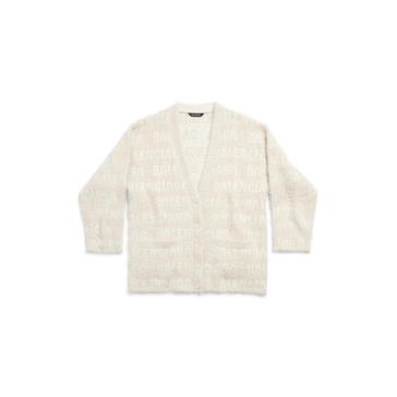 Women's Allover Furry Cardigan in Light Beige