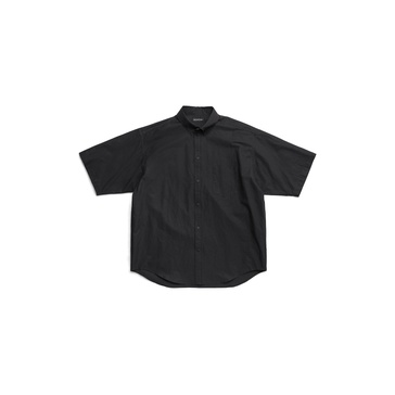 Men's Tape Type Short Sleeve Shirt Large Fit in Black